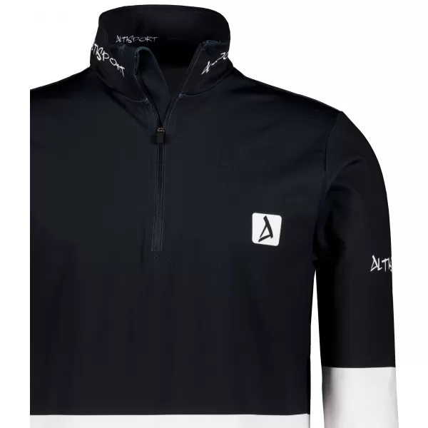  Premium cu hanorac termo funcțional pentru bărbați ALTISPORT VOJ/ALM051TER03 ALB -NEGRU 