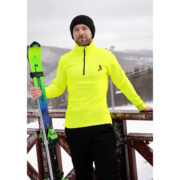  Premium cu hanorac termo funcțional pentru bărbați ALTISPORT VOJ/ALM000TER03 NEON GALBEN 