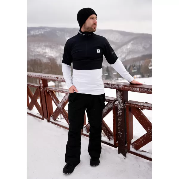  Premium cu hanorac termo funcțional pentru bărbați ALTISPORT VOJ/ALM051TER03 ALB -NEGRU 