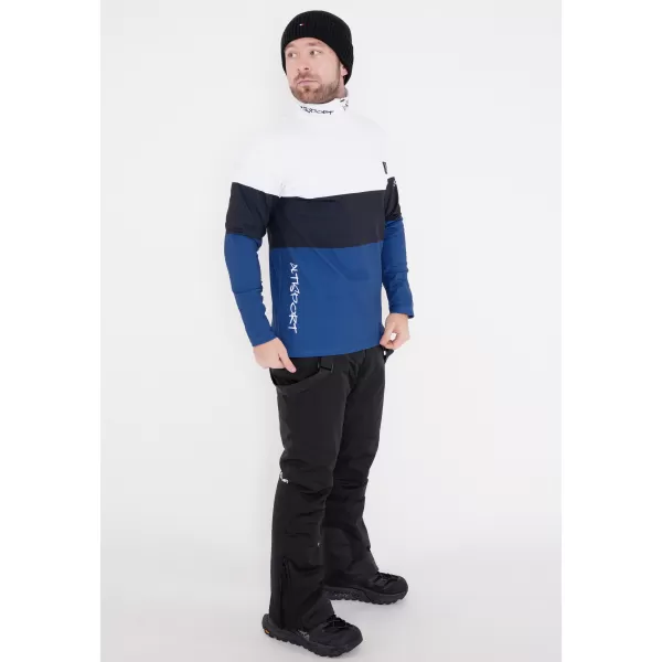  Premium cu hanorac termo funcțional pentru bărbați ALTISPORT VOJ/ALM051TER03 ALB -BLUE 
