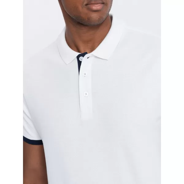  Mens t -thirt cu guler OMBRE OM-POSS-0113 ALB 