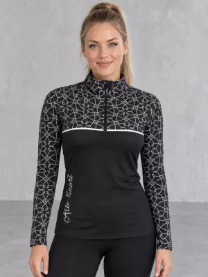 Premium cu hanoracte termo funcțional pentru femei ALTISPORT VOJ/ALW053TER03 ALB -NEGRU