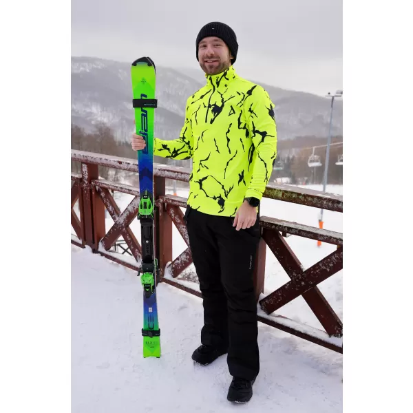  Premium cu hanorac termo funcțional pentru bărbați ALTISPORT VOJ/ALM052TER03 NEON VERDE 