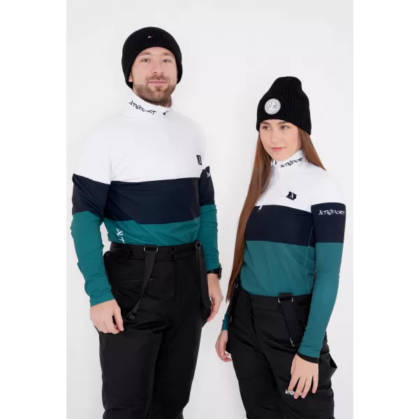  Premium cu hanorac termo funcțional pentru bărbați ALTISPORT VOJ/ALM051TER03 ALB -GREEN 