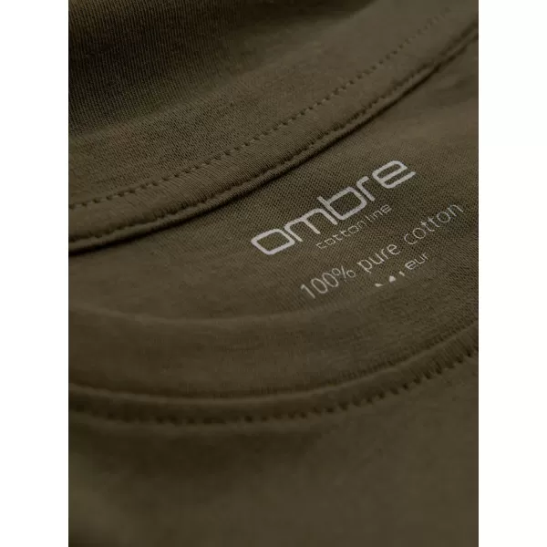  Tricou pentru bărbați cu mânecă lungă OMBRE OM-LSBL-0106 MĂSLIN ÎNTUNECAT 