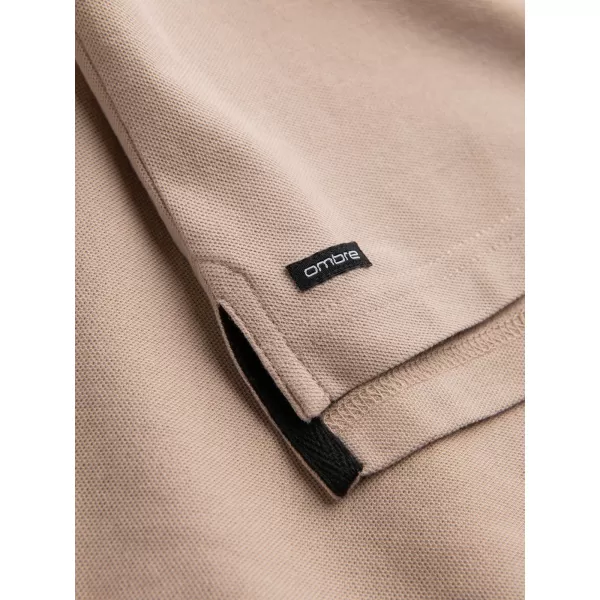  Mens t -thirt cu guler OMBRE OM-TSCT-0156 BEJ 