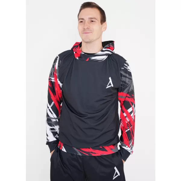  Hanorac funcțional premium pentru bărbați ALTISPORT VOJ/ALM039MI01 NEGRU ȘI ROȘU 