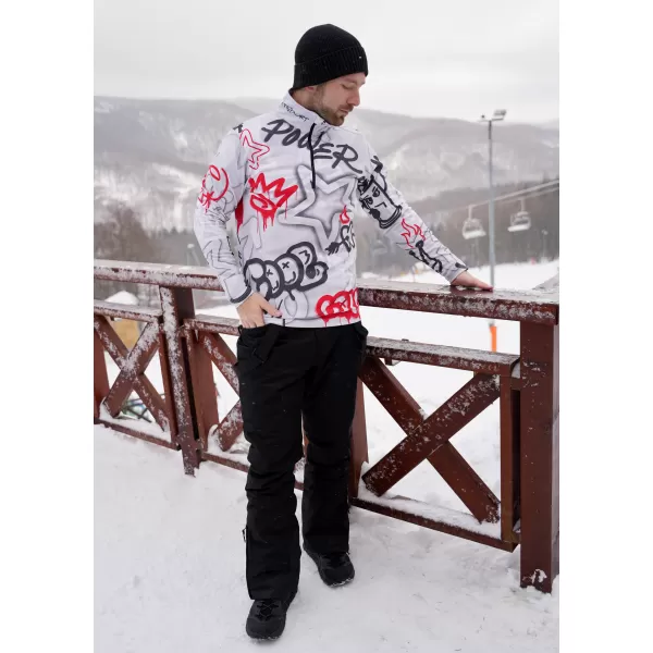  Premium cu hanorac termo funcțional pentru bărbați ALTISPORT VOJ/ALM054TER03 GRI -RED 