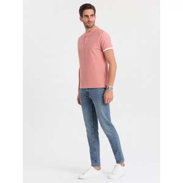  Mens t -thirt cu guler OMBRE OM-TSCT-0156 ROZ 
