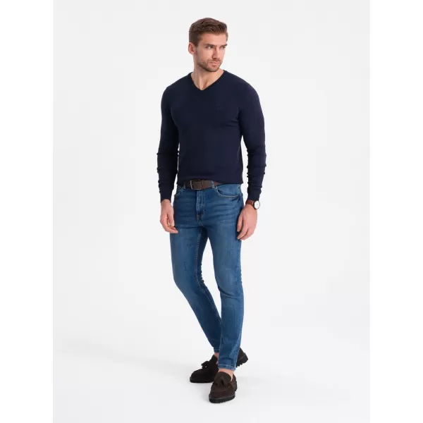  Pulover pentru bărbați OMBRE OM-SWBS-0107 ALBASTRU MARIN 