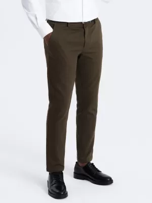 Pantaloni OMBRE OM-PACP-0190 VERDE MĂSLIN ÎNCHIS