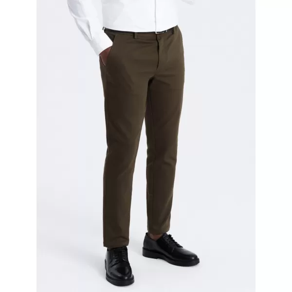  Pantaloni OMBRE OM-PACP-0190 VERDE MĂSLIN ÎNCHIS 