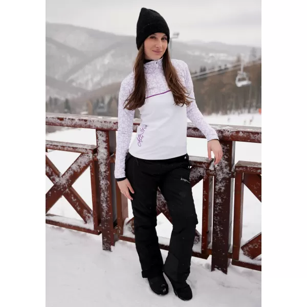  Premium cu hanoracte termo funcțional pentru femei ALTISPORT VOJ/ALW053TER03 ALB/VIOLET 