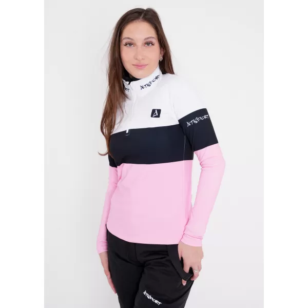  Premium cu hanoracte termo funcțional pentru femei ALTISPORT VOJ/ALW051TER03 ALB -PINK 