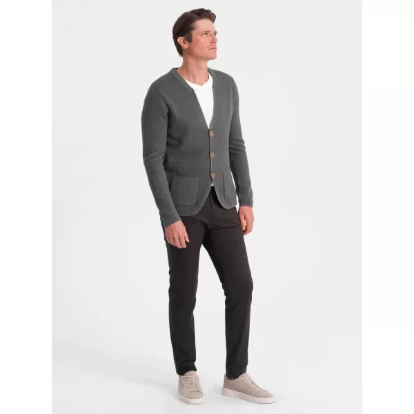  Pulover pentru bărbați OMBRE OM-SWCD-0109 GRAFIT MELANGE 
