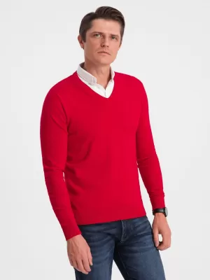 Pulover pentru bărbați OMBRE OM-SWSW-0102 ROŞU