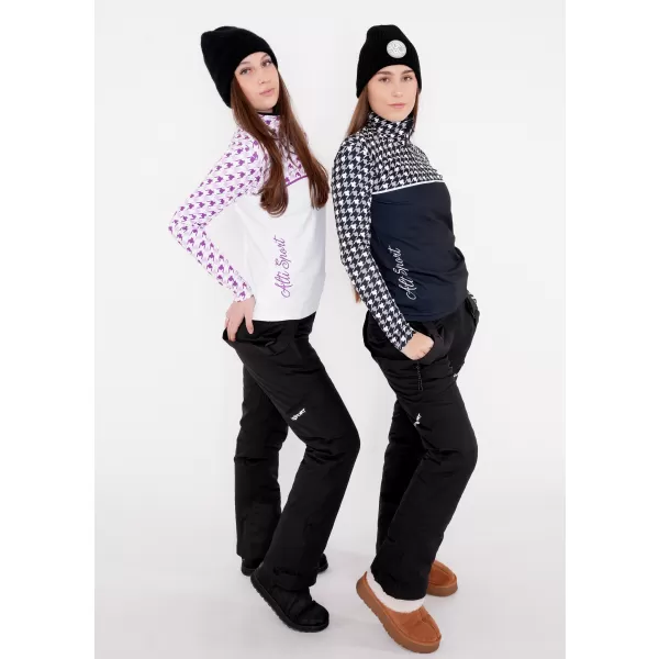  Premium cu hanoracte termo funcțional pentru femei ALTISPORT VOJ/ALW048TER03 ALB -NEGRU 