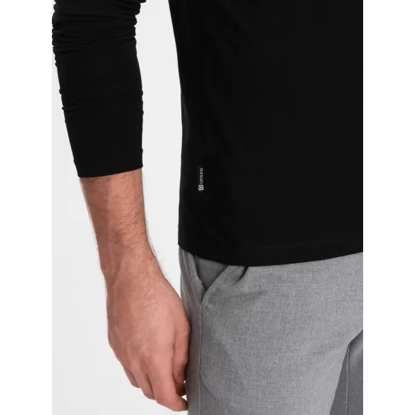  Tricou pentru bărbați cu mânecă lungă OMBRE OM-LSCL-0110 NEGRU 