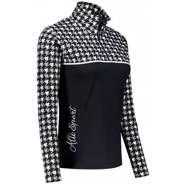  Premium cu hanoracte termo funcțional pentru femei ALTISPORT VOJ/ALW048TER03 ALB -NEGRU 