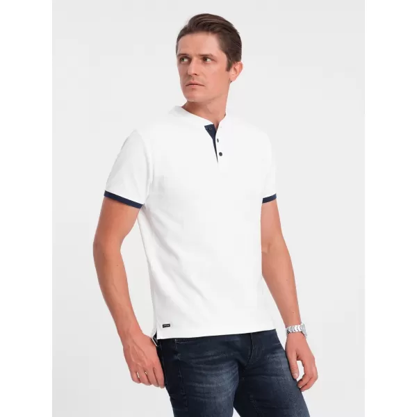  Mens t -thirt cu guler OMBRE OM-TSCT-0156 ALB 