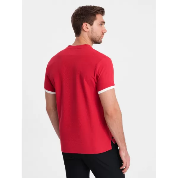  Mens t -thirt cu guler OMBRE OM-TSCT-0156 ROŞU 