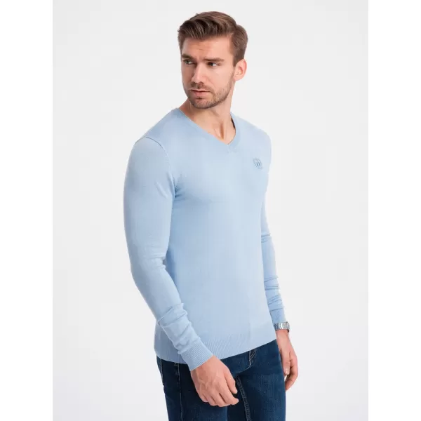  Pulover pentru bărbați OMBRE OM-SWBS-0107 ALBASTRU DESCHIS 