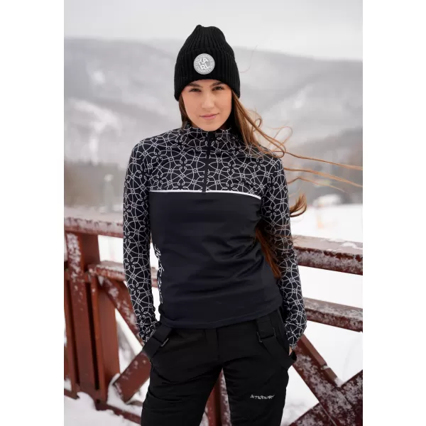  Premium cu hanoracte termo funcțional pentru femei ALTISPORT VOJ/ALW053TER03 ALB -NEGRU 