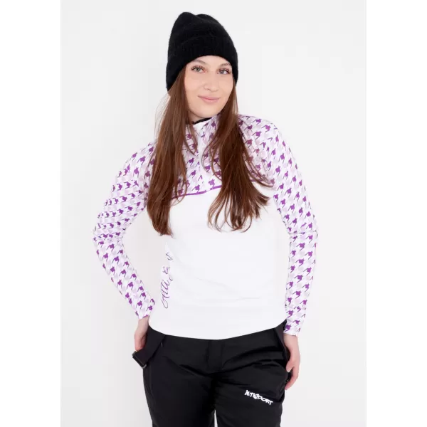  Premium cu hanoracte termo funcțional pentru femei ALTISPORT VOJ/ALW048TER03 ALB/VIOLET 