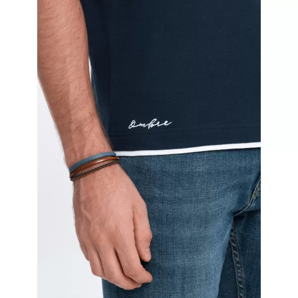  Cămaşă OMBRE OM-POSS-0113 ALBASTRU MARIN 