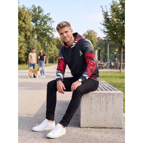  Hanorac funcțional premium pentru bărbați ALTISPORT VOJ/ALM039MI01 NEGRU ȘI ROȘU 