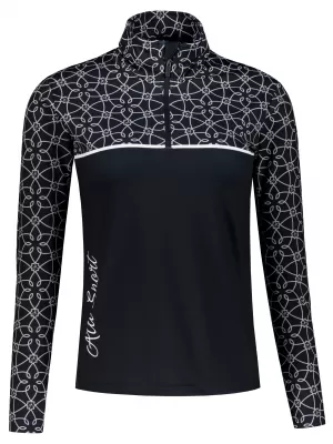 Premium cu hanoracte termo funcțional pentru femei ALTISPORT VOJ/ALW053TER03 ALB -NEGRU