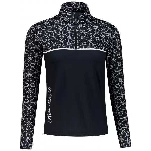  Premium cu hanoracte termo funcțional pentru femei ALTISPORT VOJ/ALW053TER03 ALB -NEGRU 