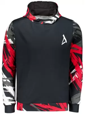 Hanorac funcțional premium pentru bărbați ALTISPORT VOJ/ALM039MI01 NEGRU ȘI ROȘU
