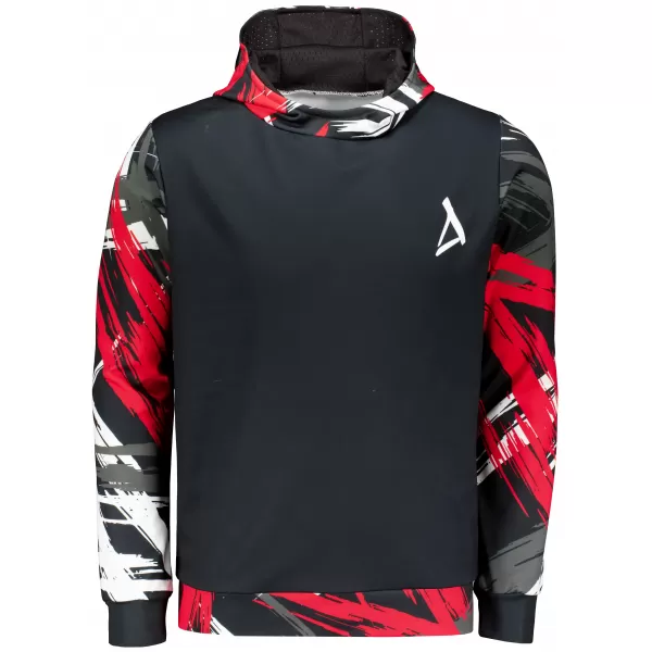  Hanorac funcțional premium pentru bărbați ALTISPORT VOJ/ALM039MI01 NEGRU ȘI ROȘU 