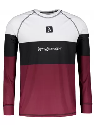 Tricou funcțional pentru bărbați cu mânecă lungă premium ALTISPORT VOJ/ALM051TER01 BURGUNDIA