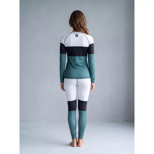  Premium funcțional de pantaloni termi funcționali pentru femei ALTISPORT VOJ/ALW051TER02 ALB -GREEN 
