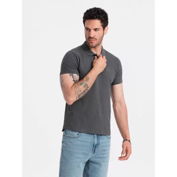  Mens t -thirt cu guler OMBRE OM-POBS-0100 GRAFIT 