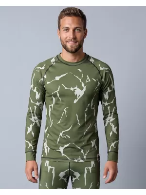 Tricou funcțional pentru bărbați cu mânecă lungă premium ALTISPORT VOJ/ALM052TER01 KAKI
