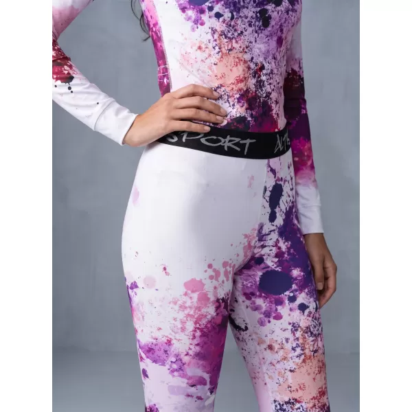  Premium funcțional de pantaloni termi funcționali pentru femei ALTISPORT VOJ/ALW055TER02 PURPURIU-PORTOCALIU 