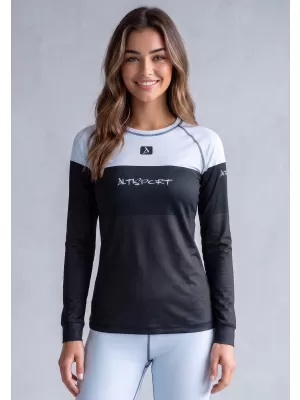Tricou funcțional pentru femei cu mâneci lungi premium ALTISPORT VOJ/ALW051TER01 ALBASTRU CERESC