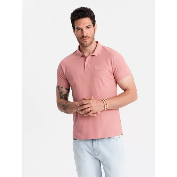  Mens t -thirt cu guler OMBRE OM-POBS-0100 ROZ ÎNCHIS 