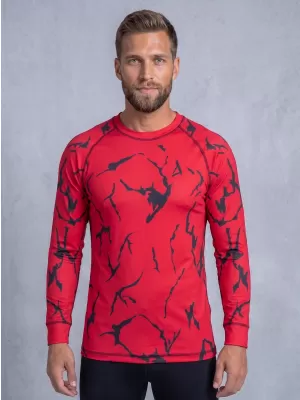 Tricou funcțional pentru bărbați cu mânecă lungă premium ALTISPORT VOJ/ALM052TER01 ROŞU