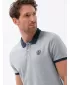 Mens t -thirt cu guler OMBRE OM-POSS-0105 MELANGE GRI