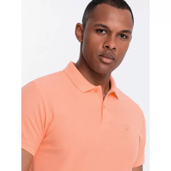  Mens t -thirt cu guler OMBRE OM-POBS-0100 PIERSICĂ 