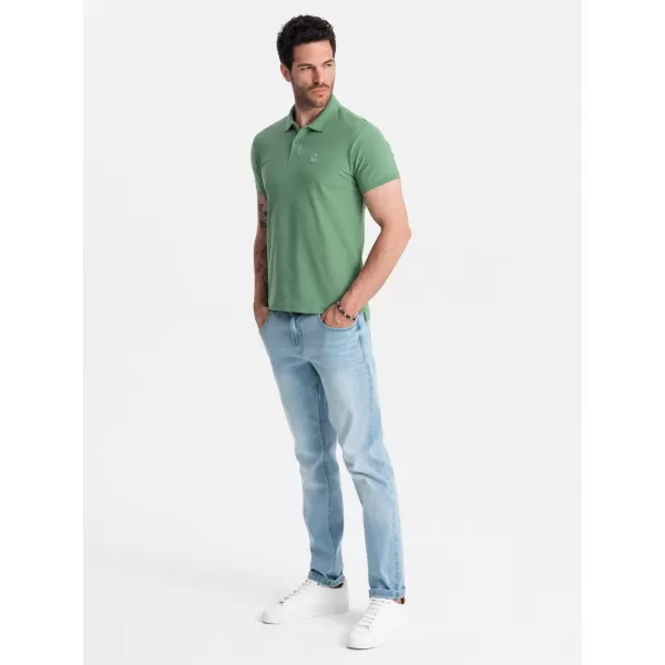  Mens t -thirt cu guler OMBRE OM-POBS-0100 VERDE 