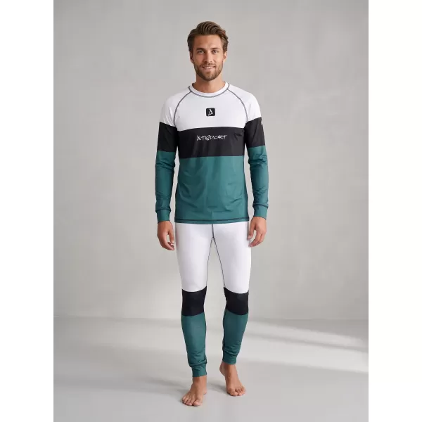  Tricou funcțional pentru bărbați cu mânecă lungă premium ALTISPORT VOJ/ALM051TER01 ALB -GREEN 