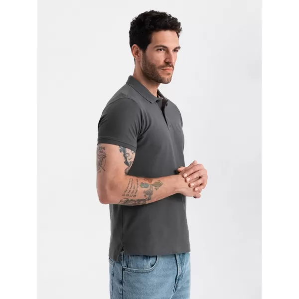  Mens t -thirt cu guler OMBRE OM-POBS-0100 GRAFIT 