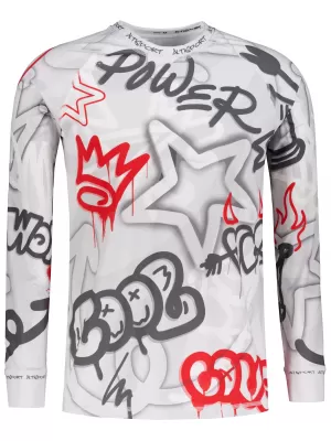 Tricou funcțional pentru bărbați cu mânecă lungă premium ALTISPORT VOJ/ALM054TER01 GRI -RED