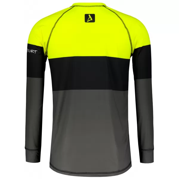  Tricou funcțional pentru bărbați cu mânecă lungă premium ALTISPORT VOJ/ALM051TER01 NEON GALBEN/GRI 
