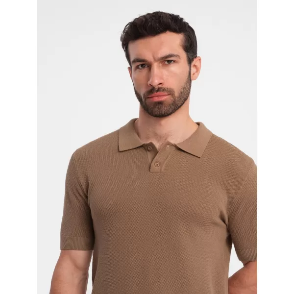  Mens t -thirt cu guler OMBRE OM-POSS-0117 MARO DESCHIS 